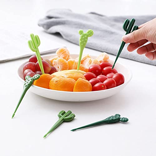 Image of Street27 10Pcs Cute Animal Bento Forks - Dessert & Cake Forks (6pcs Cactus)