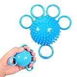 5-Finger Hand Stress Ball (20 Lbs Resistance) - TPR Non-Toxic Hand Therapy Ball for Seniors & Post-Surgery Rehabilitation, Soft Spiked Palm Massage Tool to Improve Grip Strength & Prevent Muscle Atrophy