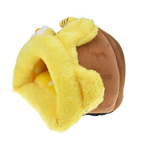 Muyaopet Rabbit Guinea Pig Snuggle Sack Fleece Bed For Cage Small Animal Hamster Chinchilla Bed House For Squirrel Rat (L, Yellow Bee) #TOP5