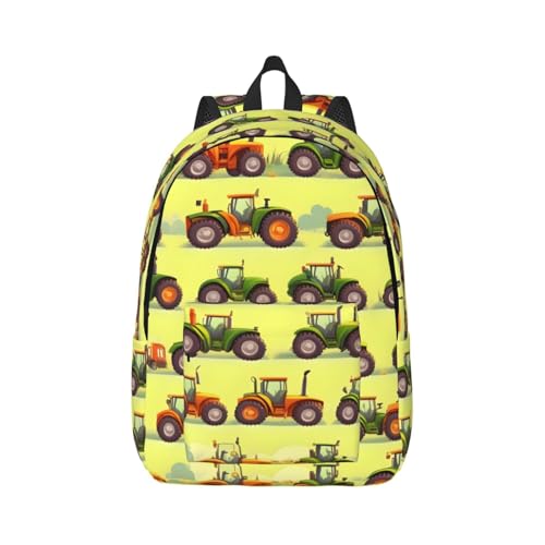 Mochila de viaje Green Fields con estampado de máquina de agricultura para senderismo al aire libre