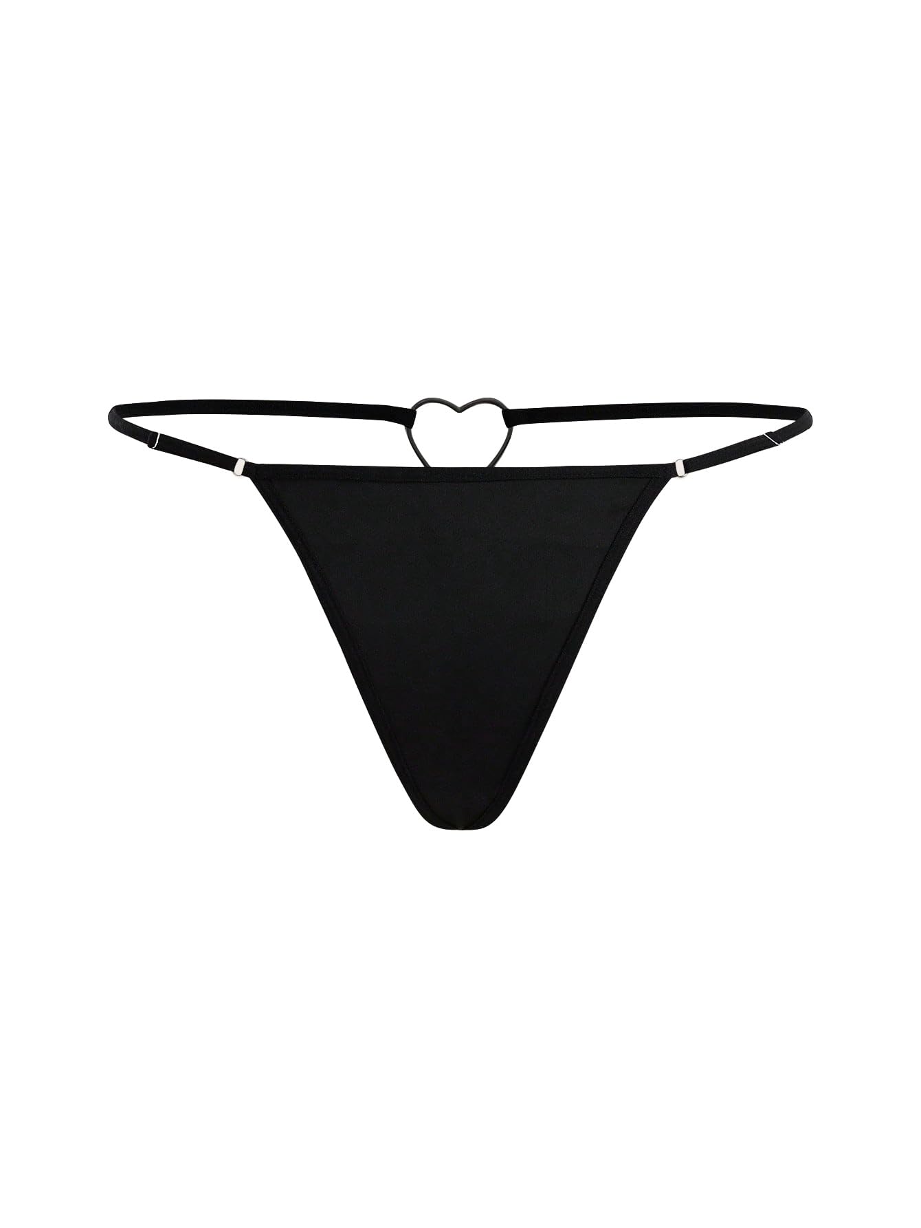 WDIRARA Womens Plus Size Heart Ring Linked G String Panty Low Rise T Back Underwear Thong