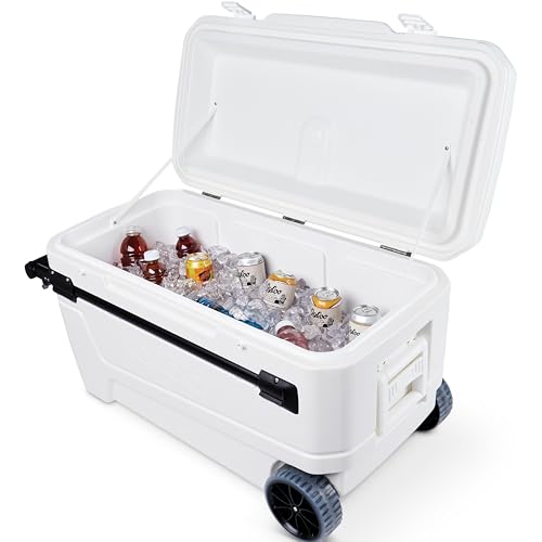 Igloo Glide 110 Qt Roller Cooler, White - image 9