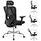 DEVAISE Sedia da Ufficio Ergonomica, Supporto Lombare e Braccioli Regolabile, Inclinazione a 3 Posizioni, Poggiatesta Regolabile in 3D-Altezza, per Ufficio e Home Office Max 136kg, Nero