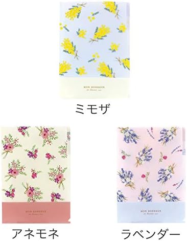 Amazon カレン ３ポケットクリアファイルａ４ おしゃれ 大人 かわいい 可愛い アネモネ クリアホルダー 文房具 オフィス用品