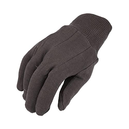 SHIELD GLOVES Brown Jersey Work Gloves 12 Pairs Mens Large Lightweight Cotton Blend for General Use