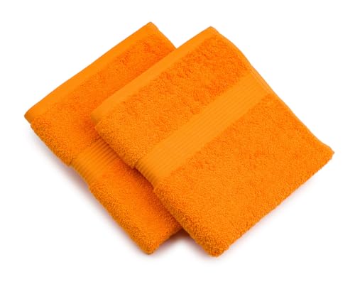 Gözze - New York Serviette, Lot de 2, Douce et absorbante, 100% Coton, 50 x 100 cm - Orange