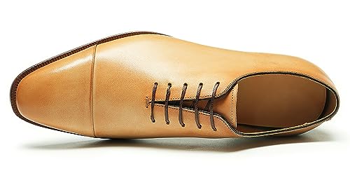Santimon Oxfords Formal Dress Shoes for Men Genuine Leather Cap Toe Derby Fashion Tuxedo Wedding Business Casual Oxfrods Comfortabl Walking Shoes for Men3