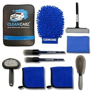 Premium 9-Piece Car Cleaning Kit with Storage Bag – Complete Detailing Kit for Interior & Exterior – Includes Wheel Cleaner Brush, Tyre Brush Cleaner & More – Ultimate Car Washing