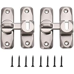 Cerradura de Puerta corredera de 90/180 Grados, 2 Piezas de pestillo de Puerta de Granero de tamaño Mini, pestillo de Bloqueo de ángulo de Seguridad de aleación de Zinc para jardín, Exterior, Garaje