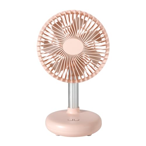 Mini Ventilatore Oscillante da Tavolo Portatile Ricaricabile Tramite USB Alimentato A Batteria con 4 Livelli di Velocità da per Esterni Rosa