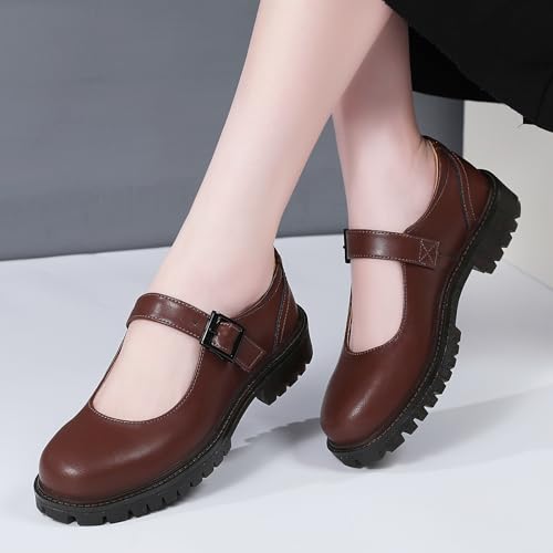 Image of XMM Mary Jane Shoes Women Flat Mary Janes for Womens Comfort Dressy Casual School Cute Non-Slip Work Shoes