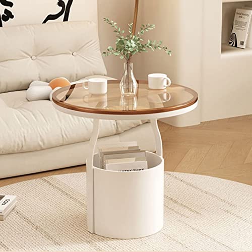 Table basse d'appoint design en verre trempé et métal finition premium