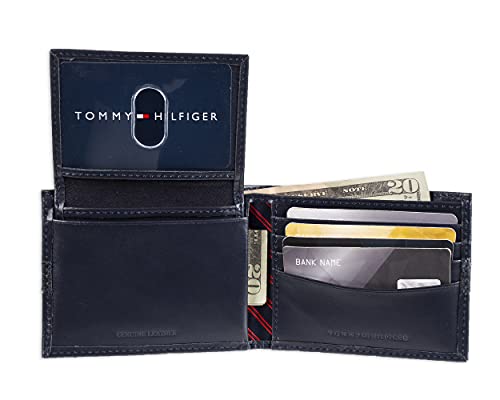 image for Tommy Hilfiger Men's Leather Wallet - Thin Sleek Casual Bifold with 6 