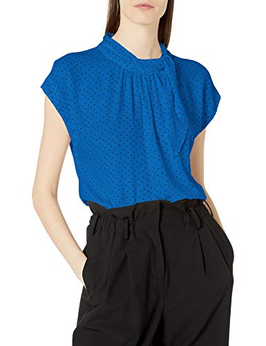 Vince Camuto Vince Camtuo Women's Smock Neck Tie Blouse, Deep River, Medium