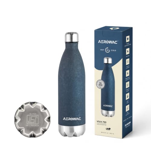 Image of 304 Stainless Steel Viva Insulated Flask 750ml | Hot & Cold 24 Hours | Double Wall, BPA-Free, Lightweight, Leak Proof, Bottle | Ideal for Office, Gym, School and Travel (Blue, Pack of 1)