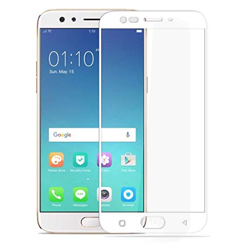 Image of Screen Protector for Oppo F3 (White) Tempered Glass Edge-to-Edge 6D Screen Guard With Installation Kit.