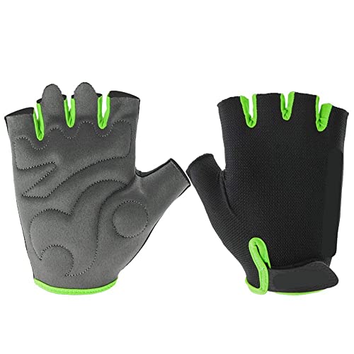 FZYE Winterarbeit Reiten Bequeme Handschuhe Fahrradhandschuhe Halbfinger Fahrradhandschuhe Atmungsaktive Outdoor-Sporthandschuhe Unisex Reiten Laufen Radfahren (Color : Green, Size : L) Cover