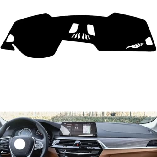 leather dash board cover mat Compatible with BMW NEW 5 series （NO HUD） 2018-2023 ，dashboard cover(Black)