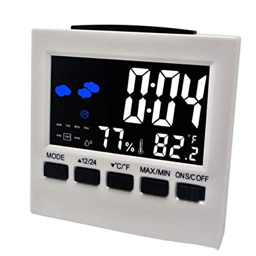 Weather Monitoring Clocks Thermometer And Hygrometer Electronic Alarm Clock Bedside Mute Digital Lazy Small Alarm Clock Big Screen Weather Stations