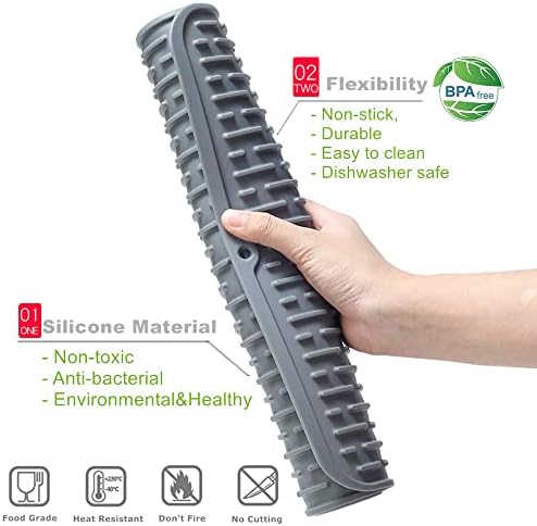 KeepingcooX Small Silicone Dish Drying Mat for Countertop, Heat Resistant Trivet, Draining Board Mat, 29 x 23 cm, Grey, Plus Reusable Silicone Beer Bottle Caps as Gift