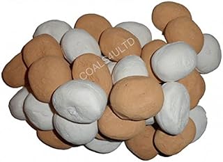 14 Pebbles 7 White 7 Beige Replacements/Bio Fuels/Ceramic/Boxed (white) In coals 4 you packing