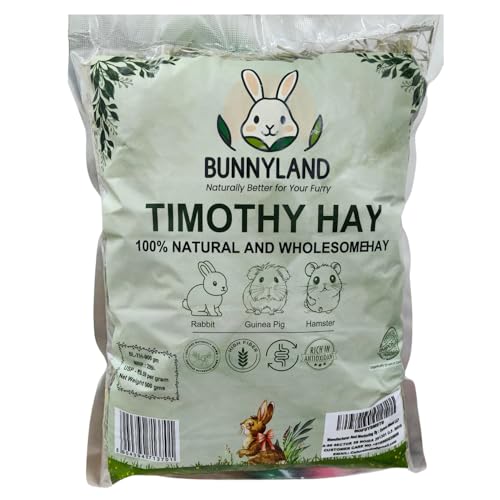 Image of Timothy Hay for Rabbits, Guinea Pigs and Hamsters for All Life Stages | 100% Natural | HIGH Fiber Food (500 Grams)
