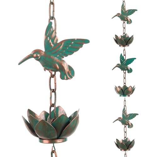 shumi 8.8ft Rain Chain for Gutters Downspouts Outside...