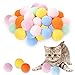 Cdemiy Katze Spielzeug Bälle, 36PCS weiche Katzenbälle, 4CM elastische Katze Pompons Bunte Katze Spielzeug, für Indoor-Katze interaktives Spielzeug, Haustier Kauspielzeug Bälle, Multicolor