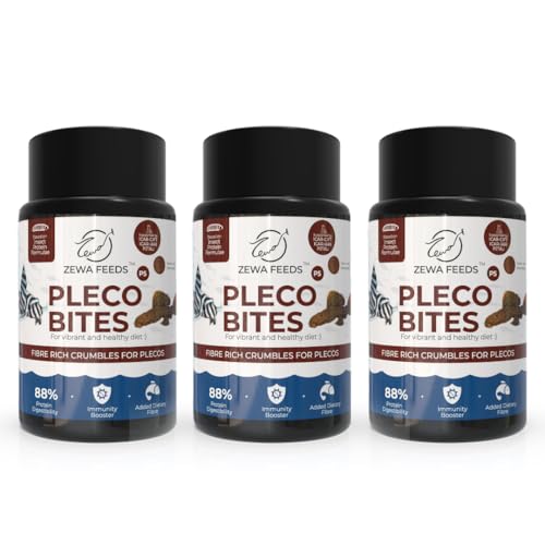 Image of Pleco Fish Feed 45g X 3 | High-Fiber Fish Food for Algae-Eating Bottom Dwellers | 1.2-2 mm Slow Sinking Pellets with Spirulina, Moringa & BSF Protein | Supports Digestion & Immunity