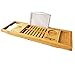 Produktbild Einstellbare Bambus Badewanne Caddy Tray, Badezimmer Organizer mit Erweiterung Sides, Tablet/Buch, Telefon, Weinglashalter
