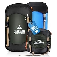 HIKENTURE Kompressionssack 10L/14L/20L/30L, 50% Mehr Stauraum! Wasserfester & Ultraleichter Kompressionssack für Schlafsack, Aufbewahrungstasche für Camping, Outdoor, Wandern, Reisen (Dark Green-20L)