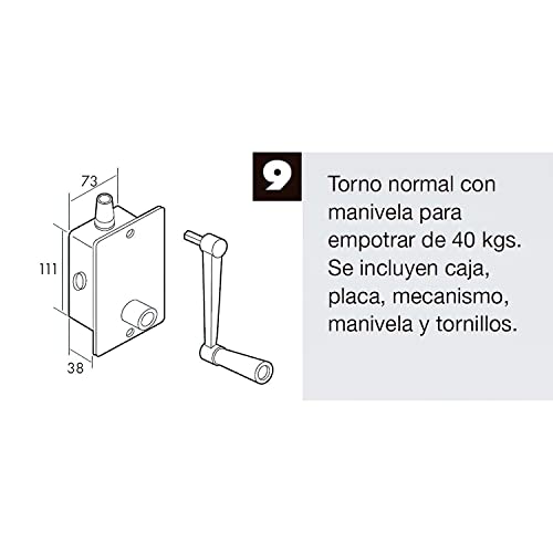 Wolfpack 5250255-Argano per tapparella di Sollevamento, a Incasso, Colore: Bianco