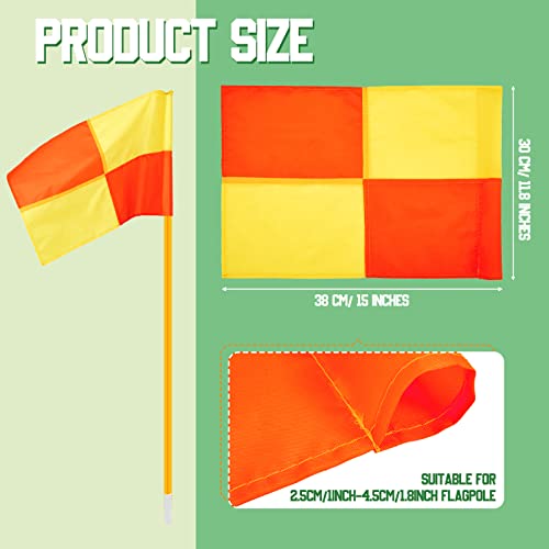 4 Pcs Soccer Referee Flags Portable Big Square Playing Field Corner Flags Referee Linesman Soccer Corner Flags For Soccer Field Soccer Football Track Volleyball Training Match Accessories #TOP1