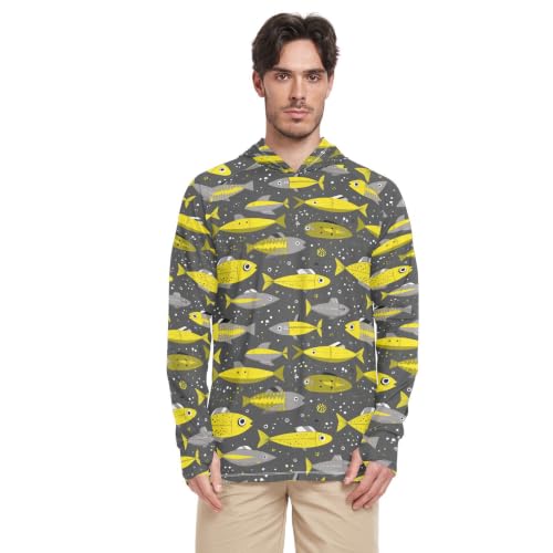 Sweat à capuche UPF 50+ homme protection UV Dorado Jaune Gris