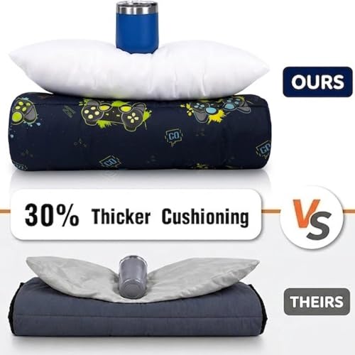 Image of Primlect Toddler Nap Mat with Pillow, Thickened Extra Large Sleeping Bag | 55''x35'' Sleeping Mat with Blanket, Washable, Roll up, Perfect for Daycare, Preschool, Kindergarten, Boys and Girls