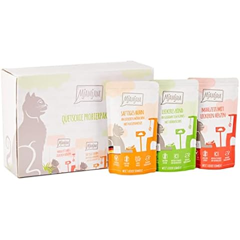 MjAMjAM - premium wet food for cats - mixed package I - chicken, beef, hearts, pack of 12 (12 x 125 g), grain-free with extra meat Cover