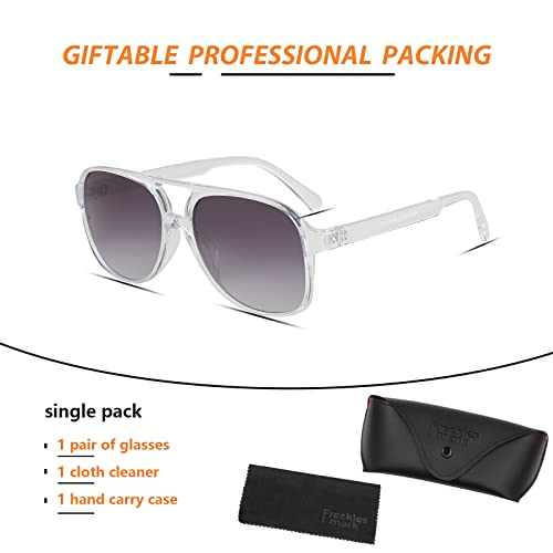 Image of Freckles Mark Vintage Retro 70s Sunglasses for Women Men Classic Large Square Aviator Trendy Glasses