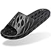 Shower Sandal Slippers with Drainage Holes Quick Drying Bathroom Slippers Gym Slippers Soft Sole Open Toe House Slippers for Men and Women,Black 44.45