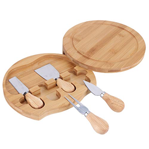 Cuchillos para queso de acero inoxidable con tabla de cortar de madera 2