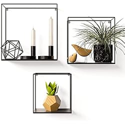 Estanterias Decorativas Conforama Gadgy Estanterias de Pared | Juego de 3 Repisas de Pared | Estante Pequeño | estanterias Decorativas Nero | para Plantas | Estantes flotantes