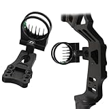 URPIZY 5-Pin Visier für Recurvebogen, Kompositsicht mit 5 Leuchtpins, Nylon-Metall-Konstruktion, runder Sichtbereich, Hybridbauweise zur Vibrationssenkung, schwarz (wie abgebildet)