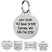 GoTags Pet ID Personalized Dog and Cat Tags. Stainless Steel. Custom Engraved with up to 8 Lines of Text. Front and Backside Engraving. Round Shape Regular.