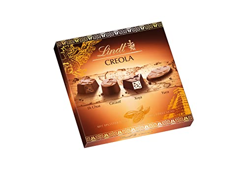 Lindt Schokolade Creola Pralinen | 165g | Pralinés-Schachtel mit 15 Pralinen in 4 köstlichen Sorten ohne Alkohol mit Kakao Nibs aus 100 % Edelkakao | Pralinengeschenk | Schokoladengeschenk