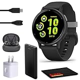 Garmin Vivoactive 5 Fitness Tracker Smart Watch per donne e uomini con lunetta in alluminio ardesia con cassa nera e cinturino in silicone con durata della batteria 11 giorni e luminoso display