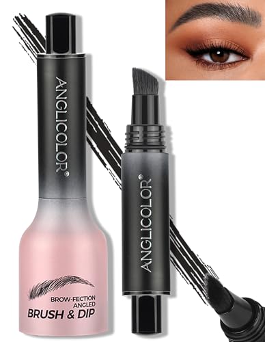 Erinde Wasserfest Augenbrauenstift Härchenzeichnung, Microblading Natürliche Eyebrow Pencil, 3D Abgewinkelter Bürstenkopf Augenbrauenstifte, Wischfest Langanhaltend Augenbrauenfarbe #GrayBlack