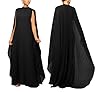 Seltaon Women's Chiffon Cape Sleeve Pleated Flowy ... #4