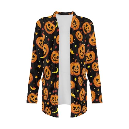 Image of Forchrinse Red Ladybug Cardigan for Women Causal Long Sleeve Open Front Cardigans Sweater Fashion 2024 Fall Coat with Pockets