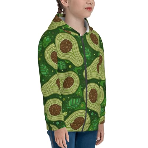 Big Colorful Avocados Kid Hoodies Boys Zip Up Sweatshirts Girls Pullover with Pocket4