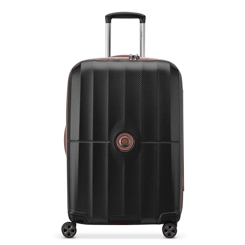 DELSEY PARIS Carrousel Hardside Expandable Luggage with Spinner Wheels, Black, Checked-Medium 24 Inch
