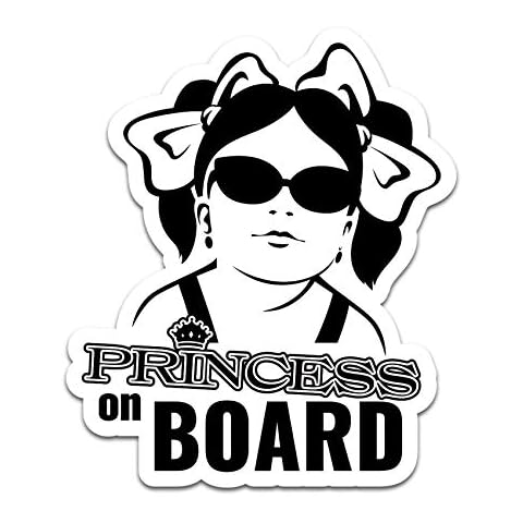 Baby and Friends on Board Sticker Child Dog Cat or Princess Sticker for Vehicles Car Bus Caravan Car Sticker Car Accessories R118 (Princess) Cover